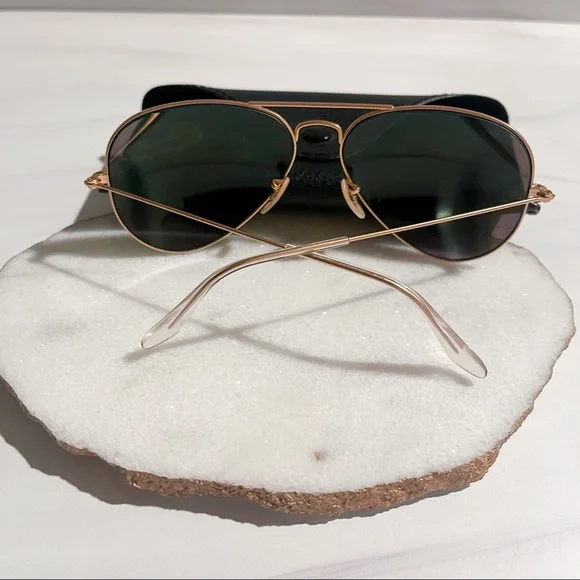 Ray-Ban Aviator Green Flash Lenses Gold Frame - Picture 3 of 7